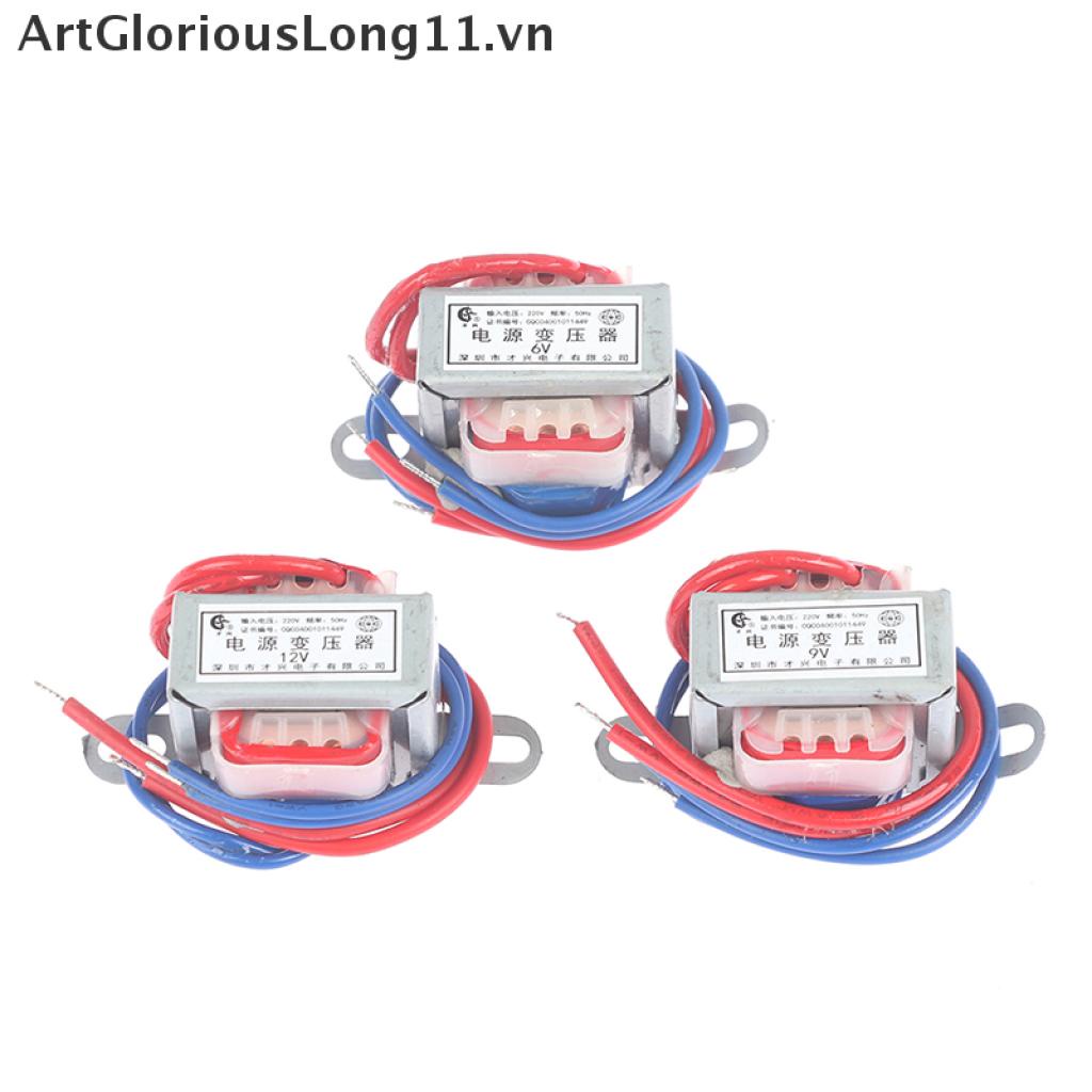 Máy Biến Áp Lõi Đồng 2 Dây AC 220 Sang 6V 9V 12V 1W 50Hz ~ 60Hz