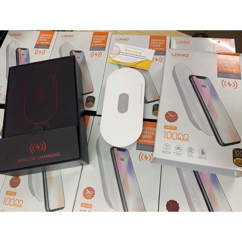 Pin sạc dự phòng không dây 10000mAh LDNIO Sạc được bằng cáp iPhone cho IP 11 12 iPad Samsung Oppo xiaomi xịn chính hãng