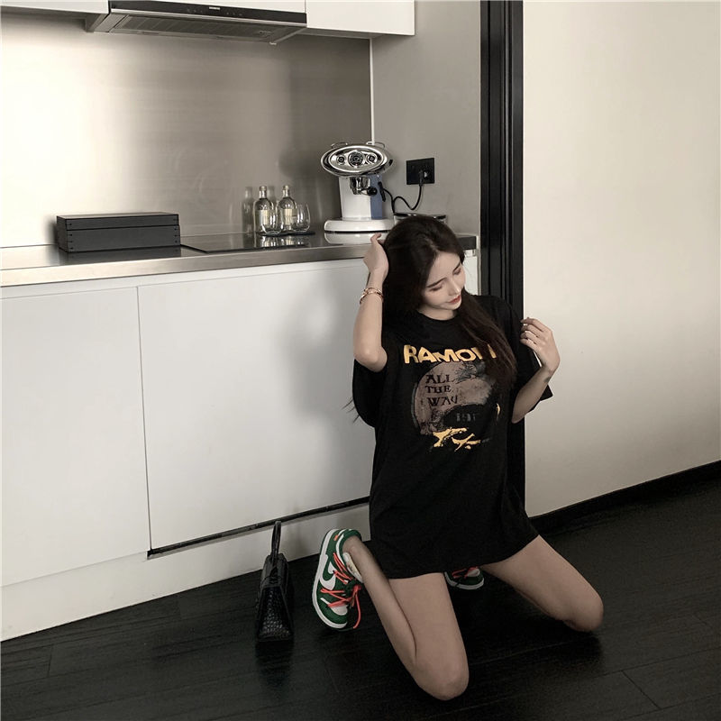 Áo thun BH tay ngắn dáng rộng thời trang phong cách hiphop dành cho nữ