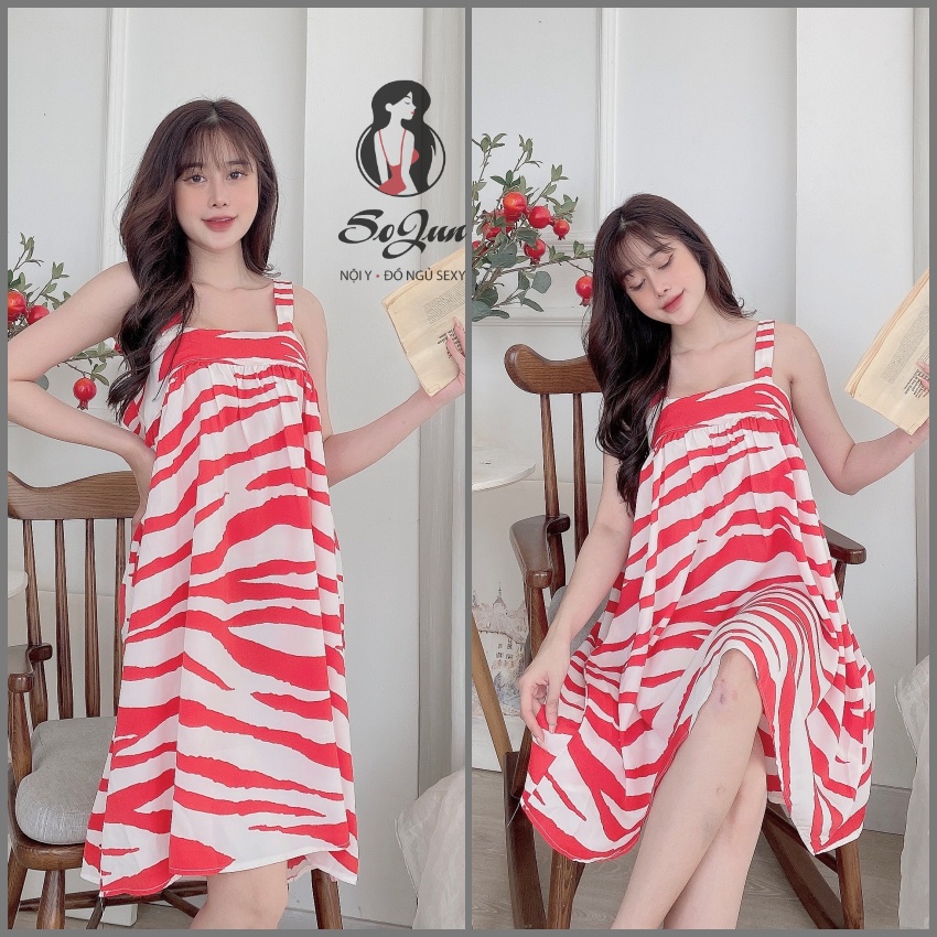 Váy ngủ sexy ❣️FREE SHIP❣️ Đầm ngủ MANGO LƯNG THUN KÈM QUẦN Chất Siêu Mát 45&lt;75kg