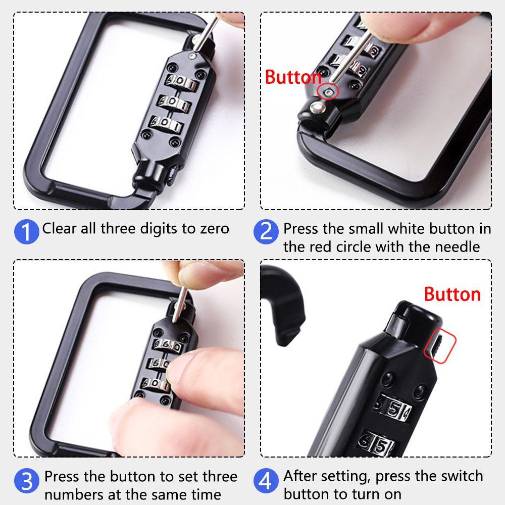 Khóa Xe Đạp Điện 3 Chữ Số Di Động Tiện Dụng