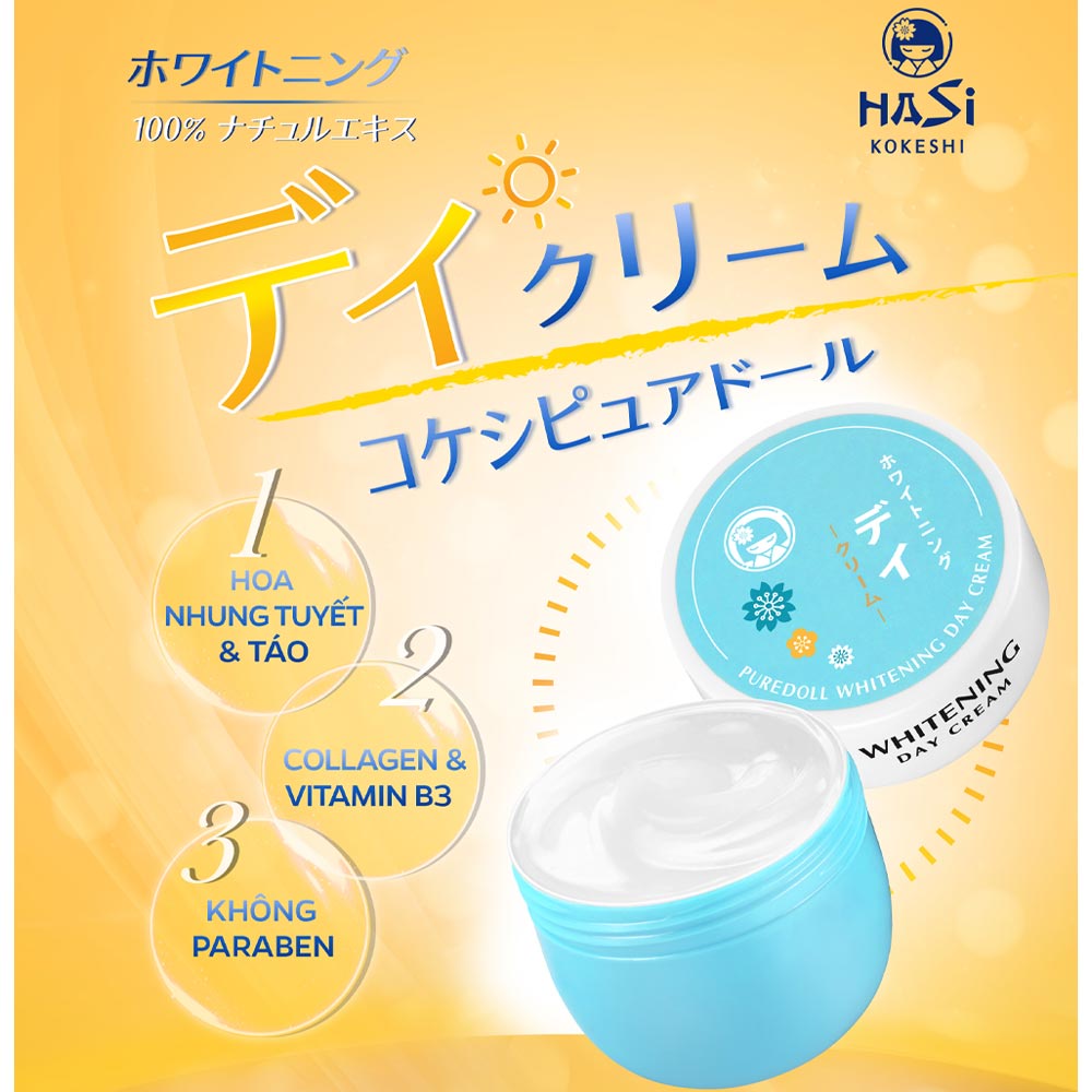 Kem Dưỡng Hasi Kokeshi Làm Sáng Da Puredoll Whitening Cream 30g