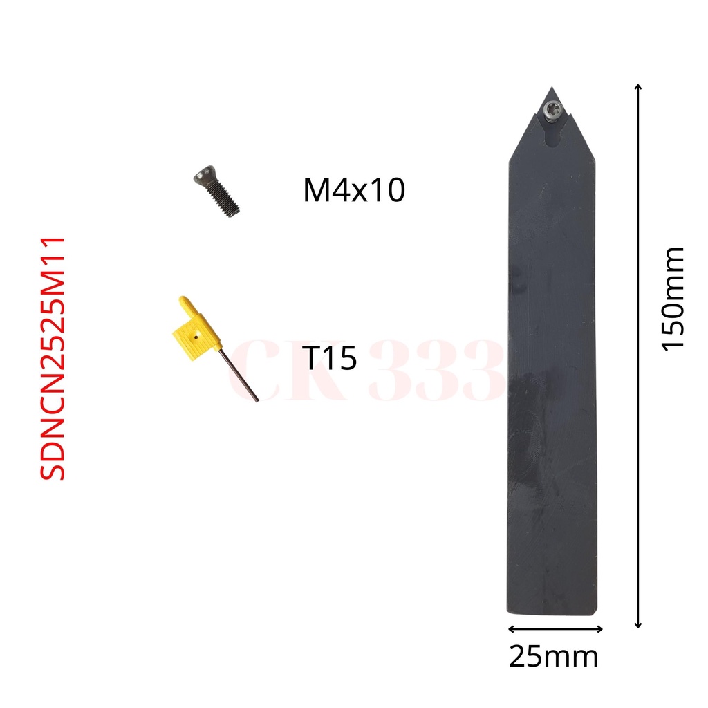 CÁN DAO TIỆN CNC 12 16 20 25 SDNCN1212H11 , SDNCN1616H11 , SDNCN2020K11 , SDNCN2525M11 TIỆN GÓC 62  ĐỘ LẮP MẢNH DC11