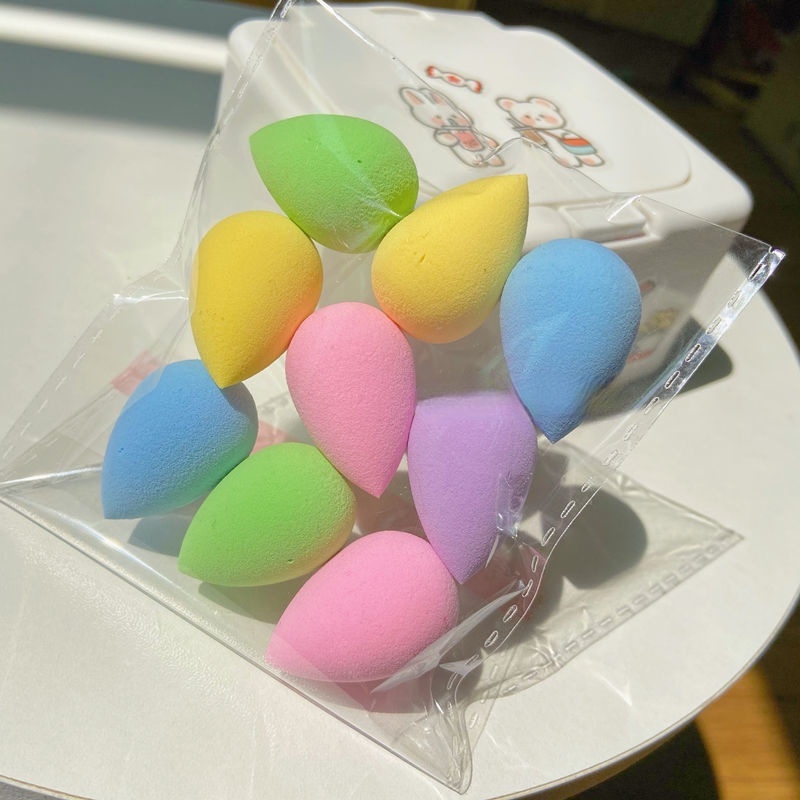 Mút trang điểm ướt và khô hình quả trứng mini màu sắc ngẫu nhiên tiện dụng