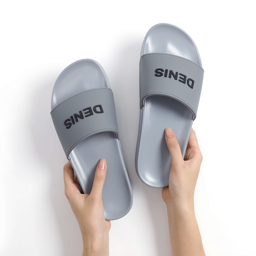 Dép quai ngang Denis Unisex Slipper đế PU xám tro basic DN07