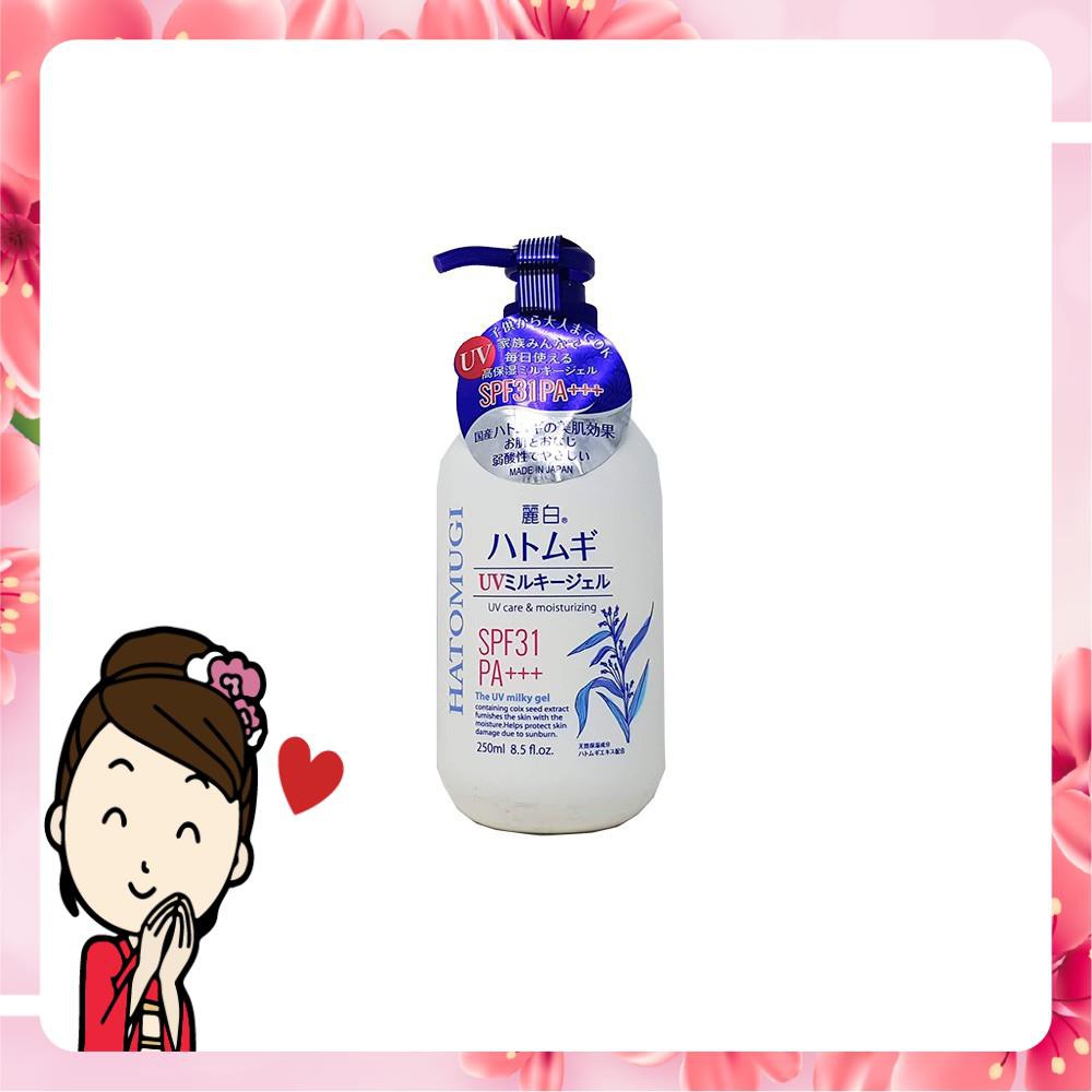 Sữa Dưỡng Thể Chống Nắng Hatomugi SPF31 PA+++ Nhật Bản 250ml Hàng Nội Địa Nhật