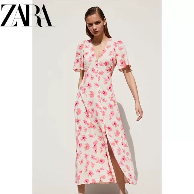 Đầm maxi ZaRA hoa chiffon vô cùng đẹp yêu kiều