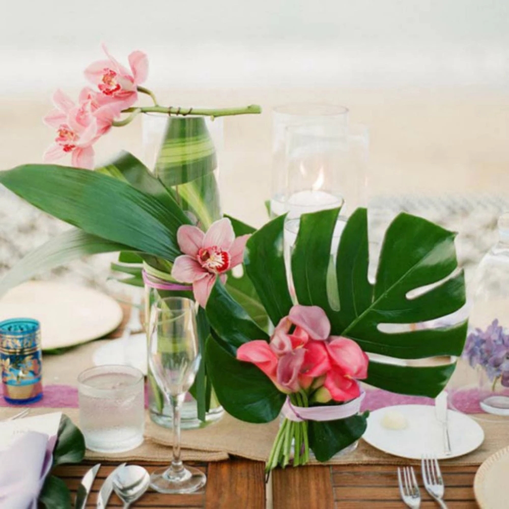 Bộ 6 lá cọ giả trang trí bàn tiệc đẹp mắt