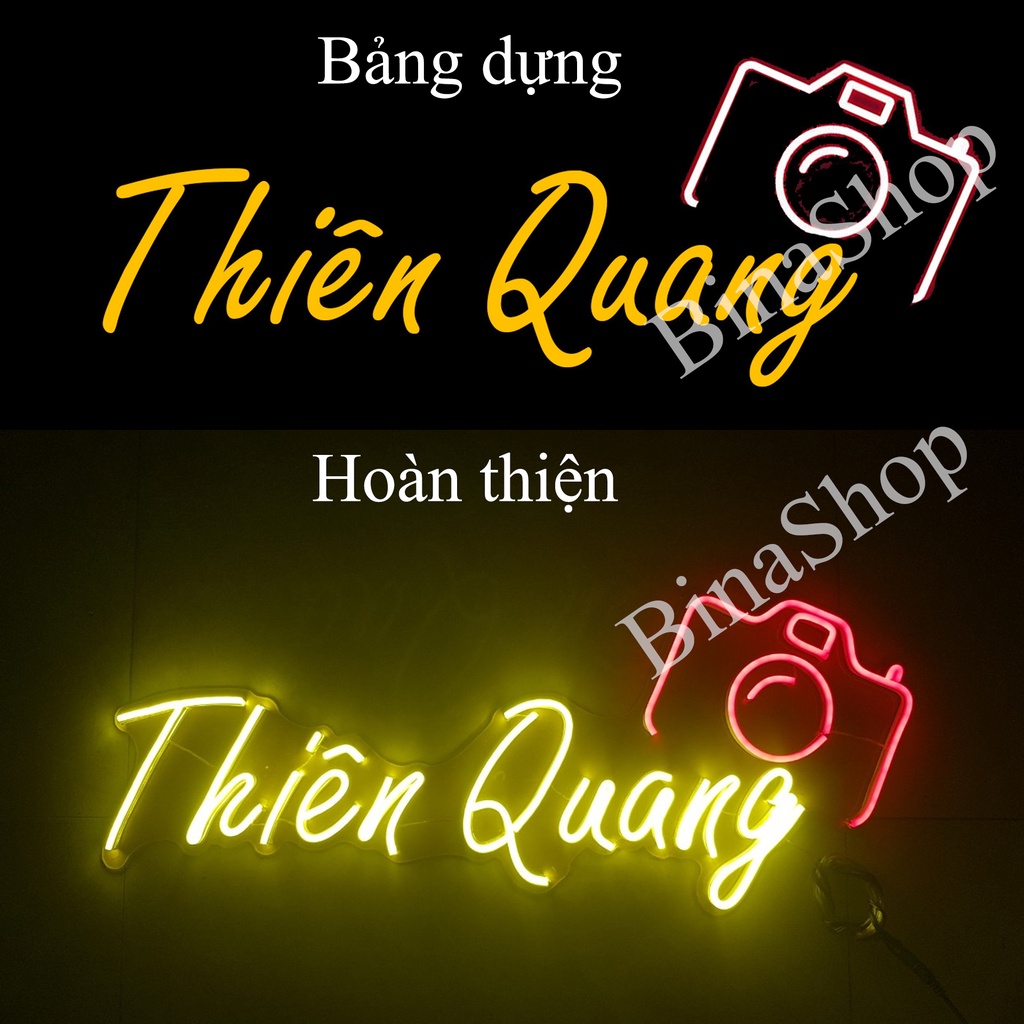 Đèn Led Neon theo yêu cầu theo tên chữ decor trang trí phòng ngủ dán tường