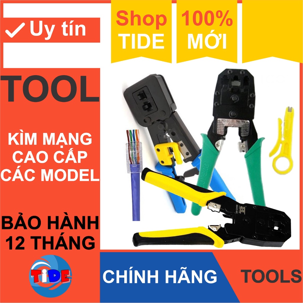 Kìm mạng đa năng cao cấp - Chính Hãng – Dùng cắt và bấm đầu dây mạng RJ11 | RJ 12 | RJ45 - Bảo hành 1 năm