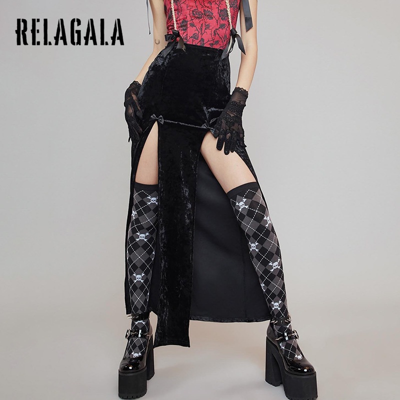 Chân Váy Dài Lưng Cao Thiết Kế Mới Thời Trang Theo Phong Cách Gothic Dành Cho Nữ