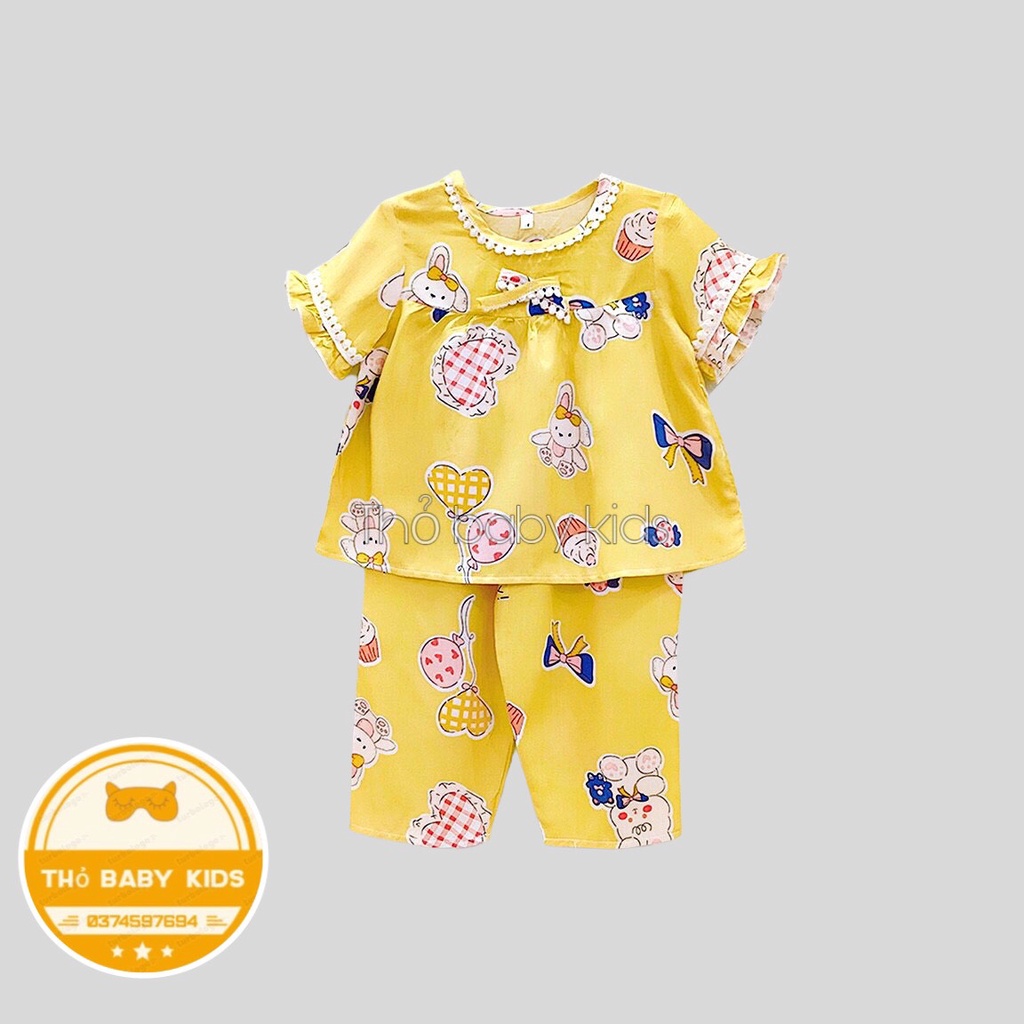 Bộ lanh/tole tay ngắn quần dài cho bé gái shop THỎ BABY KIDS
