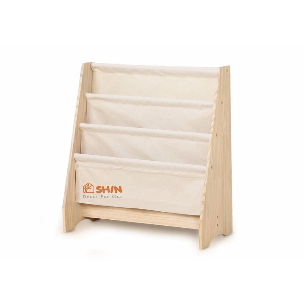 Kệ sách bằng gỗ trang trí phòng trẻ em