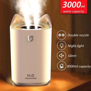 ✅ Máy Phun Sương Tạo Độ Ẩm Humidifier MEOMI 2 Vòi Đèn LED 7 màu - Loại Cỡ Lớn Dung lượng 3L  - Blink.store89