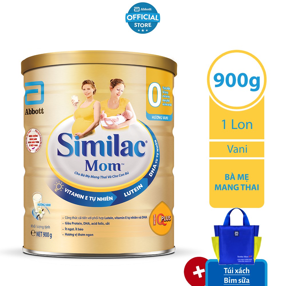 [Tặng túi xách bỉm sữa] Lon Sữa Bột Similac Mom 900g/lon