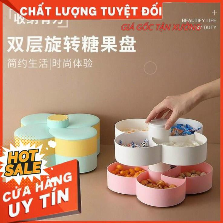 [Loại 6 cánh tự bung] Khay mứt tết đựng bánh kẹo chất liệu nhựa cao cấp kiểu dáng sang trọng