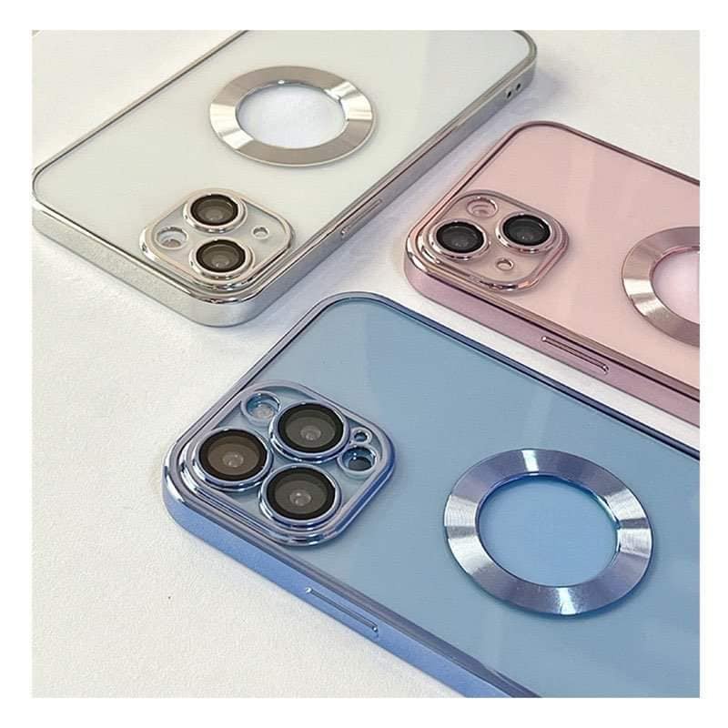 Ốp Iphone 13/13 Pro Max Hở Táo Viền Vuông Mạ Si Cao Cấp Tích Hợp Sạc Không Dây Bảo Vệ Camera