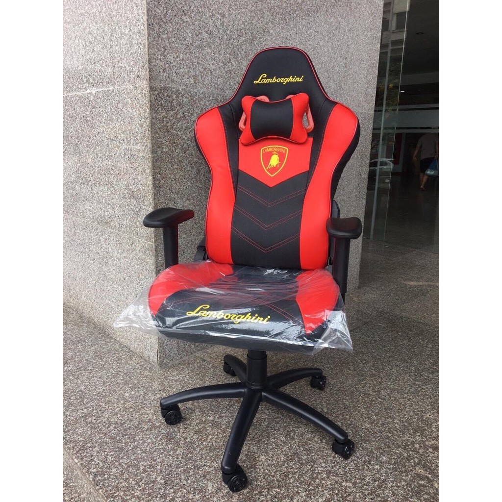 Ghế chơi game, ghế gaming Lamborghini V2 bản nâng cấp chân thép, ngả 180 độ