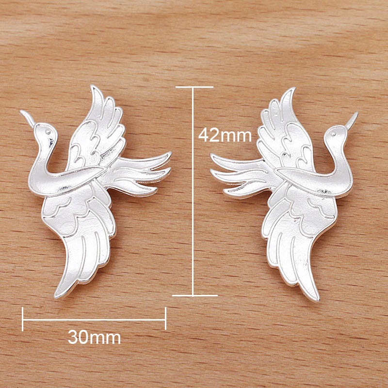 1 cặp phiến đúc họa tiết chim thiên nga 30*42mm nguyên liệu làm trâm làm trang sức cổ trang cosplay có màu KC