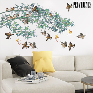Decal dán tường hoạ tiết cây tre