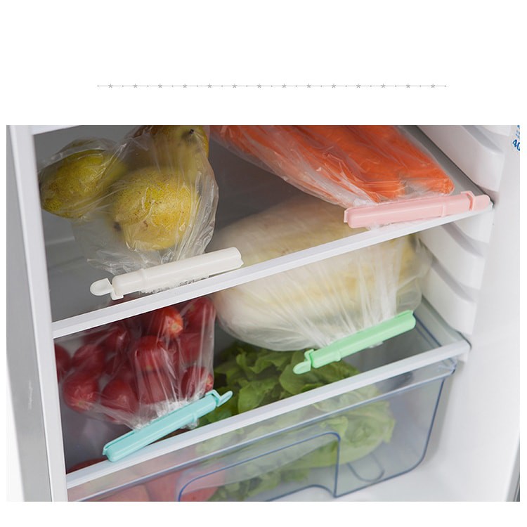 Bộ 4 kẹp nhựa bảo quản túi đựng thực phẩm kẹp niêm phong túi đồ ăn thông minh màu xanh lục