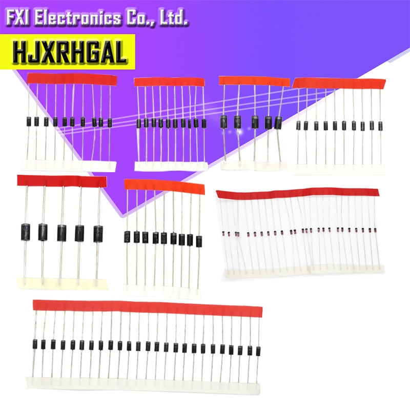 Set 100 Điốt 1N5399 1N5408 1N4148 1N4007 1N5819 1N5822 FR107 FR207 Tự Làm Chuyên Dụng