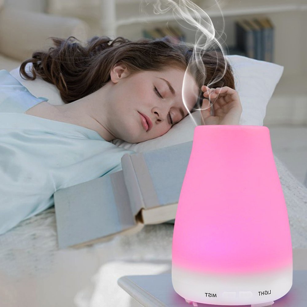 Máy Xông Tinh Dầu , Máy Khuếch Tán Tinh Dầu  -Quả Cầu 3D 7 Màu Đèn Led Đẹp Huyền Ảo Làm Đèn Ngủ Quà Tặng Rất Cute