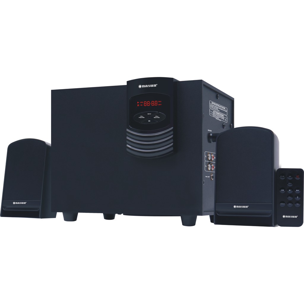 Loa 2.1 NASUN, Model NS-806, công suất 20W, đa năng, bluetooth, cắm dây, USB, thẻ nhớ, FM, âm thanh hay, không bị rè