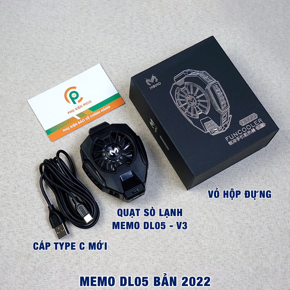 Quạt tản nhiệt điện thoại Memo DL05 / DL10 / DL16 chính hãng sò lạnh AI Led RGB - Quạt tản nhiệt sò lạnh Memo DLA3