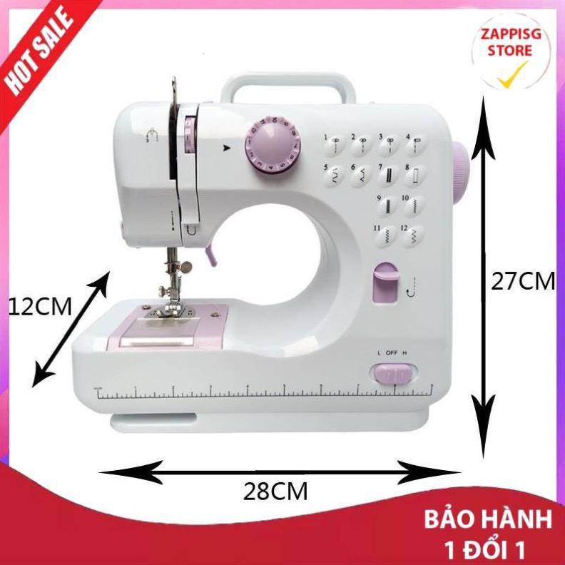 ✔️ Máy May Mini Gia Đình FHSM505 12 Kiểu May, Có Vắt Sổ [MUA BAO NHIÊU TẶNG BẤY NHIÊU]