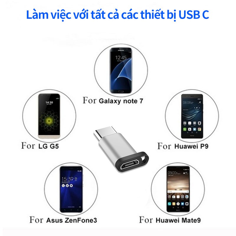 【Mua một tặng một】USB adapter truyền dữ liệu từ USB 2.0 Type C sang Micro USB Female USB 3.1