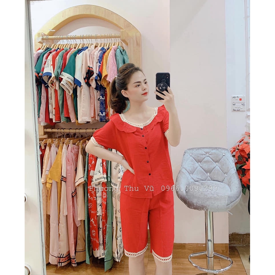 Bộ bèo cổ sen pha ren | BigBuy360 - bigbuy360.vn