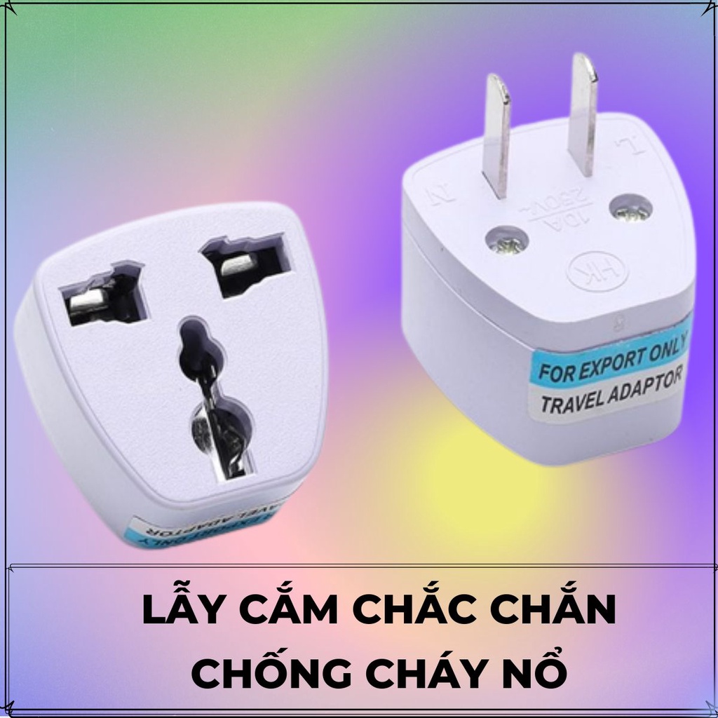 Phích Cắm Điện Chuyển Đổi Ổ Cắm 3 Chấu Sang 2 Chấu – Tiện Dụng – An Toàn – Chắc Chắn – Chống Cháy Nổ