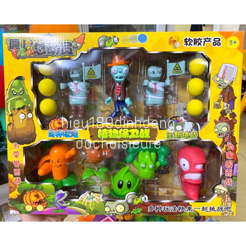 [NHỰA AN TOÀN] Đồ Chơi Game Hot Plants vs Zombie đậu 5 đầu (ảnh thật) 