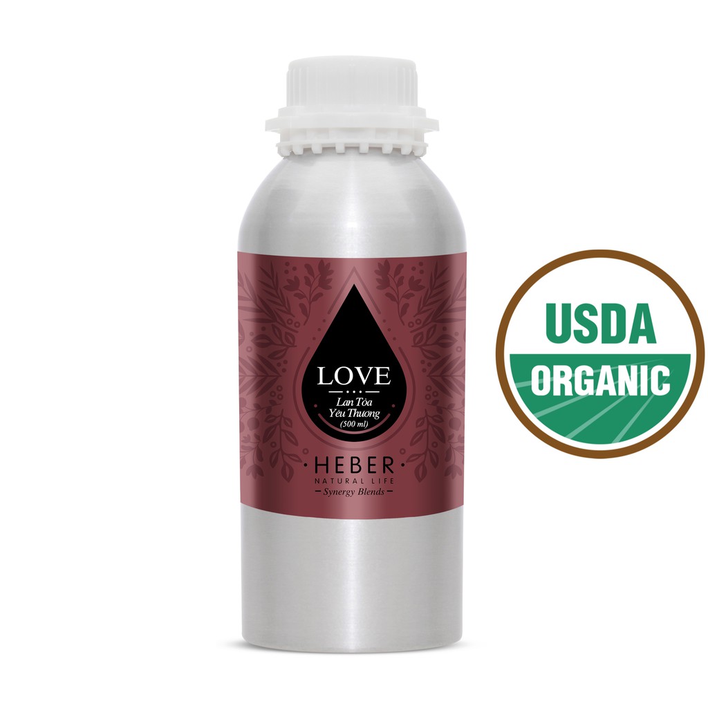 (Chai 500ml/1000ml)Tinh Dầu Lan Tỏa Yêu Thương Love Blend Heber Natural Life, Cao Cấp Nhập Khẩu, Thiên Nhiên Nguyên Chất