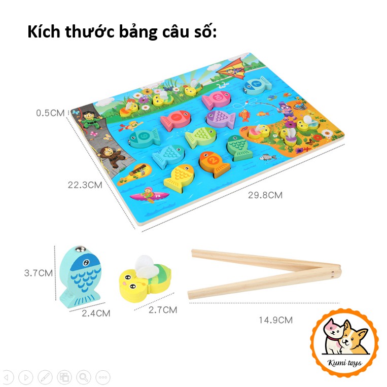 Đồ chơi câu cá học số cho bé phát triển tư duy loại đẹp Kumi toys