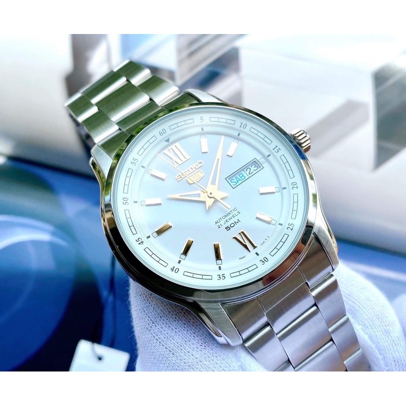 Đồng hồ nam dây thép SEIKO 5 Automatic SNKP15K1 Silver