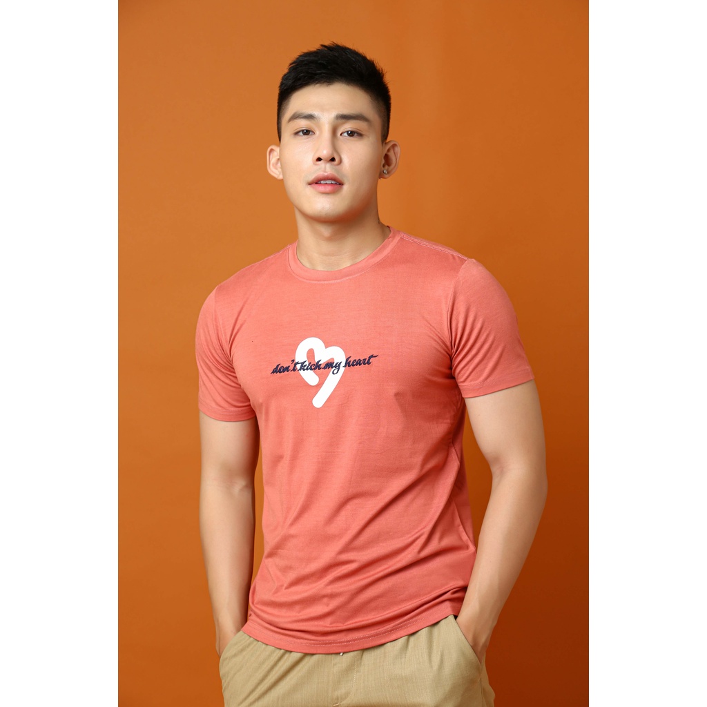 Áo thun nam Akuba tay ngắn cổ tròn vải co dãn thoải mái, form Slim Fit vừa vặn 01J628