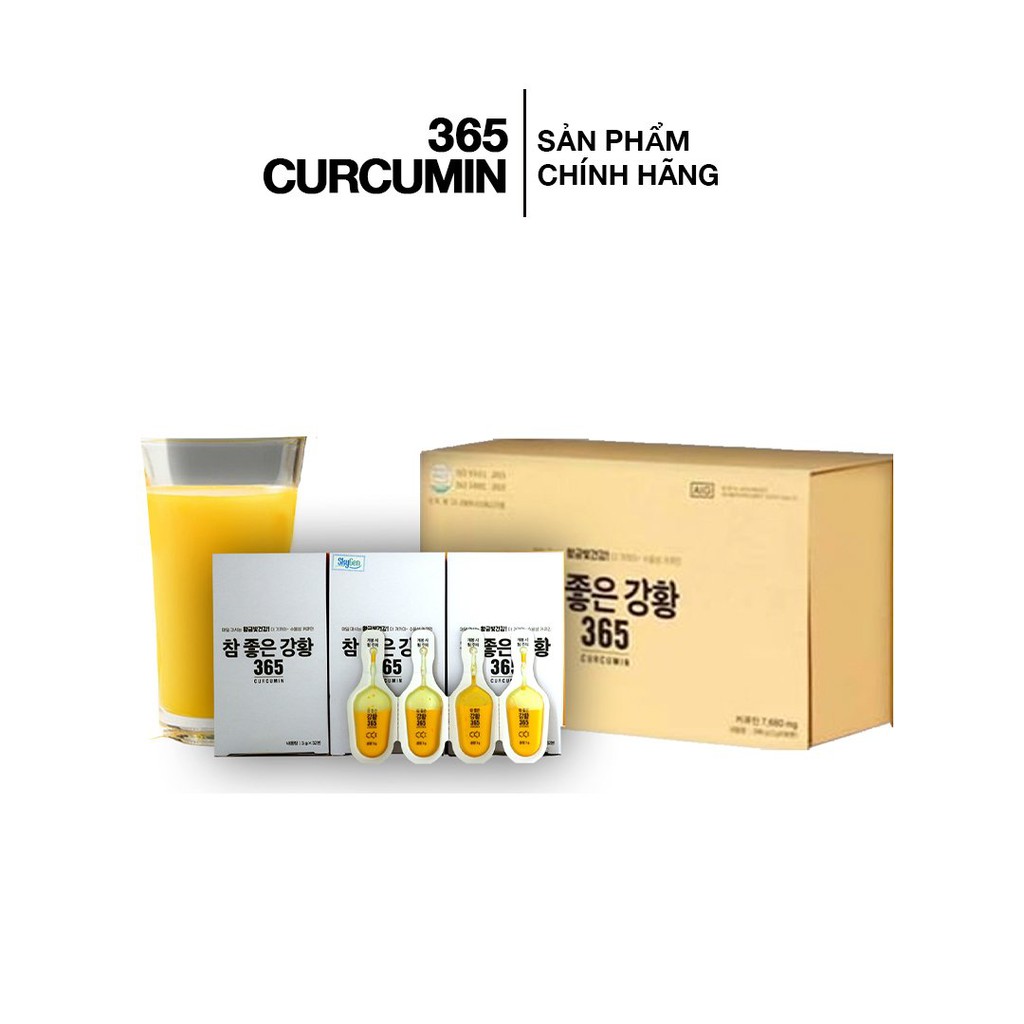 [CHÍNH HÃNG TẠI HOA XINH] Tinh chất Nghệ Nano Curcumin 365 Hàn Quốc chính hãng có mã QR check 7680mg 96 tép (Hộp 3 lốc) | BigBuy360 - bigbuy360.vn