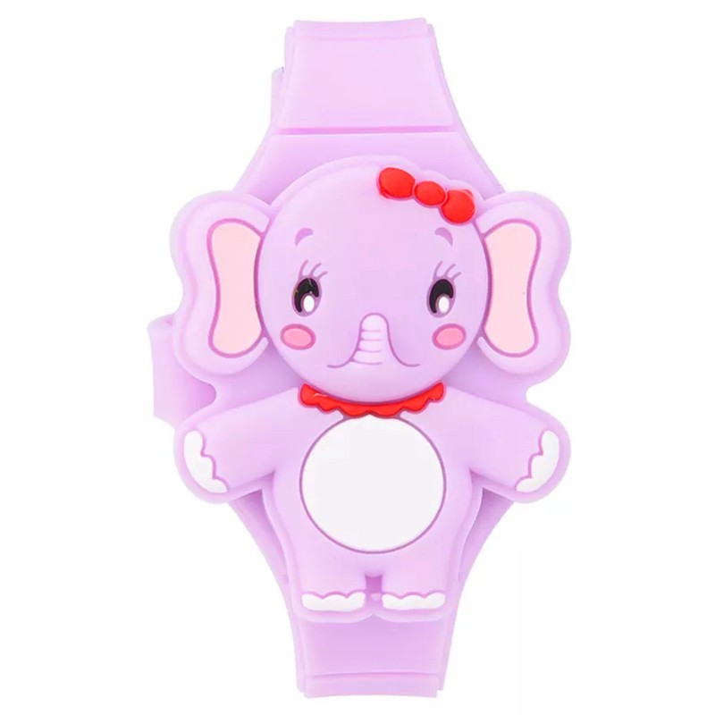 Đồng hồ đèn LED cho bé gái hình chú voi cute dây silicon xinh xắn BBShine – DH007