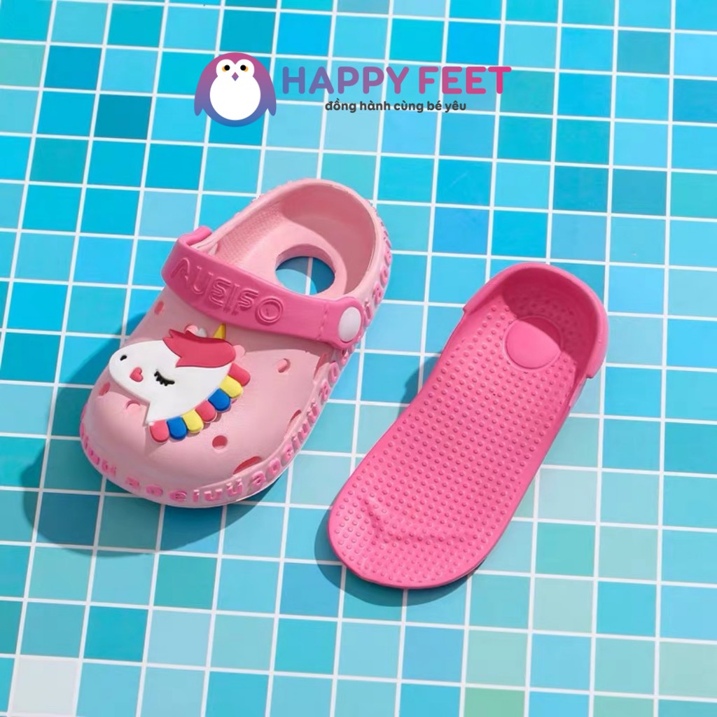 Dép sục trẻ em Happy Feet siêu nhẹ chống trơn chính hãng cho bé trai bé gái từ 1-5 tuổi- No2012