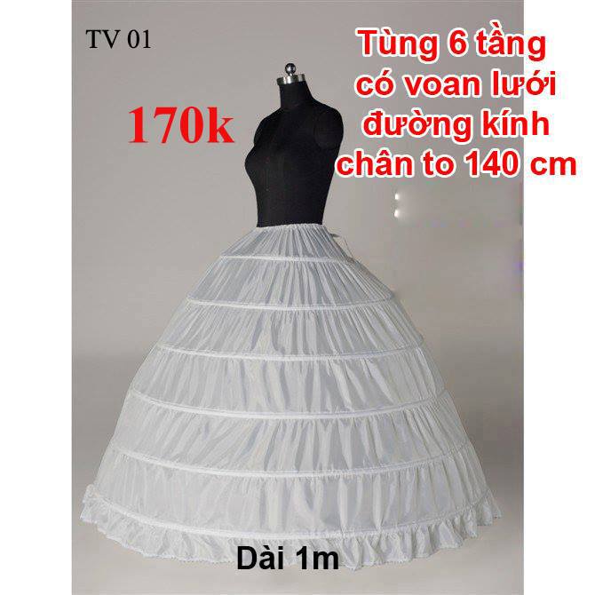 Tùng phồng cô dâu dành cho váy cưới lớn tầng thép