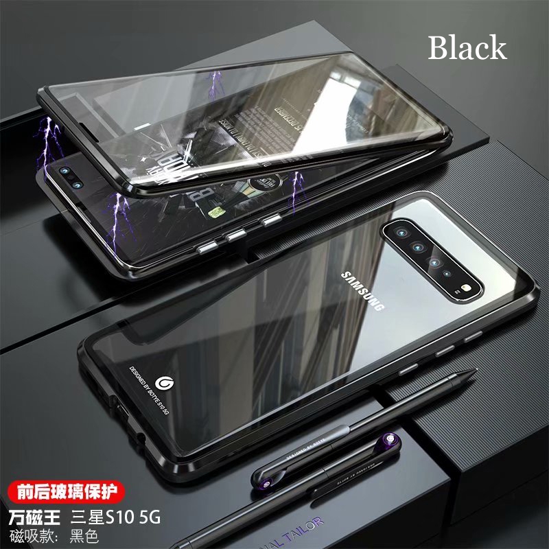 Ốp điện thoại đôi 2 mặt toàn màn hình bao viền kim loại gắn nam châm cho Samsung galaxy s10  S10 G5