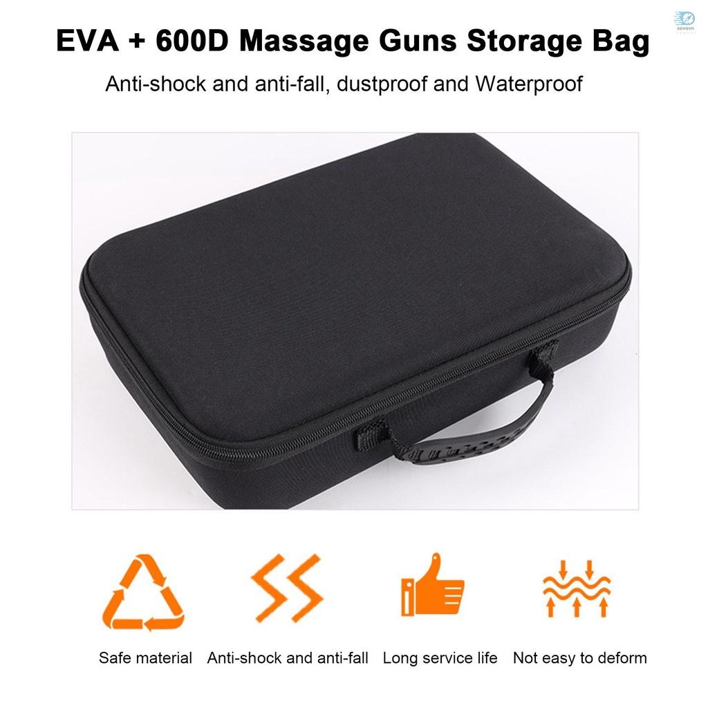 Túi Đựng Máy Mát Xa Cầm Tay EVA + 600D Chống Sốc Cho 4 Đầu Mát Xa Và 1 Cổng Sạc