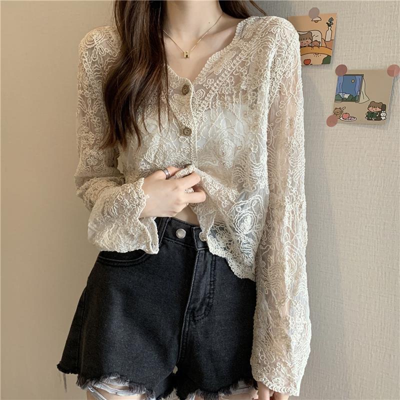 Xiaoxiang Áo Khoác Cardigan Ren Mỏng Mặc Ngoài Mùa Xuân Và Mùa Thu