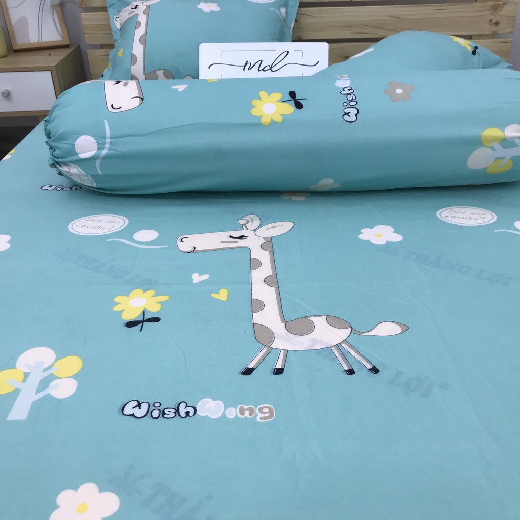 Bộ ga gối, Cotton Poly nhiều màu sắc MD.Decor - Chăn ga gối miễn phí may bo chun M4,M6,M8