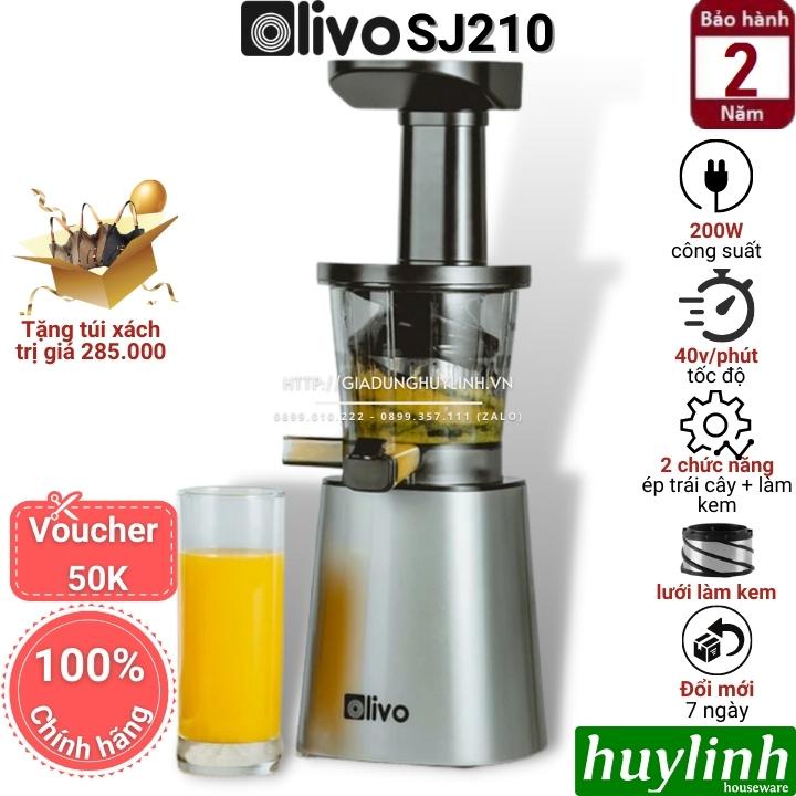 [Mã ELHA22 giảm 5% đơn 300K] Máy ép chậm Olivo SJ210 - 200W - 3 trong 1 - Tặng voucher + Công thức ép