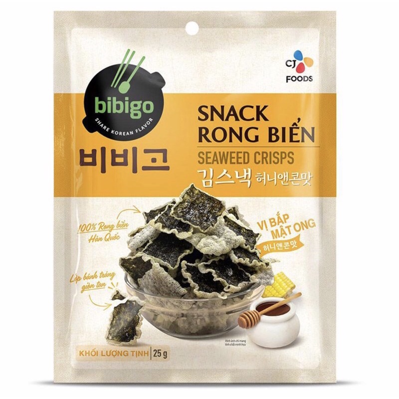 Snack Rong Biển Bibigo Vị Bắp Mật Ong 25G