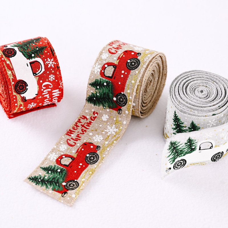 Cuộn Dây Ruy Băng Họa Tiết Bông Tuyết 5M Trang Trí Cây Thông Noel