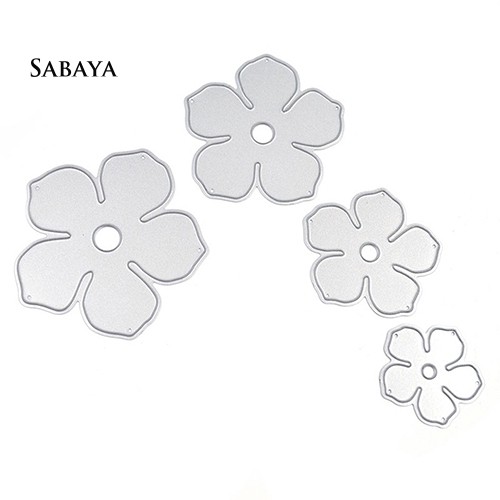 Bộ 4 Khuôn Cắt Giấy Kim Loại Hình Hoa Xinh Xắn